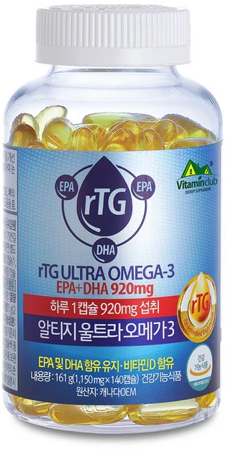 알티지 울트라 오메가3 1150mgx140캡슐, 1정, 140개 - 쿠팡