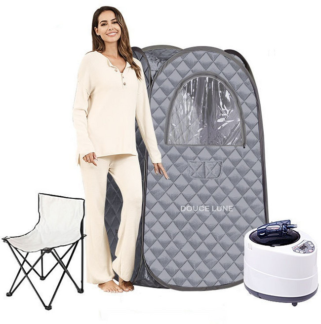 두스룬 가정용사우나 EP36 1인 습식 실내 가정용 찜질방 홈 찜질방 전신 접이식 한증막 DOUCE LUNE, 실버, 실버