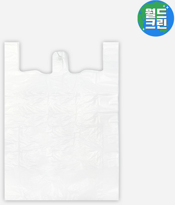 월드크린 손잡이 이불 비닐봉투 백색, 60L, 50개