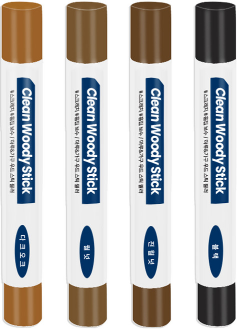 철물팩토리 우드필러 퍼티 흠집 마루바닥보수 메꿈제 4종, 1개, 다크오크+월넛+진월넛+블랙