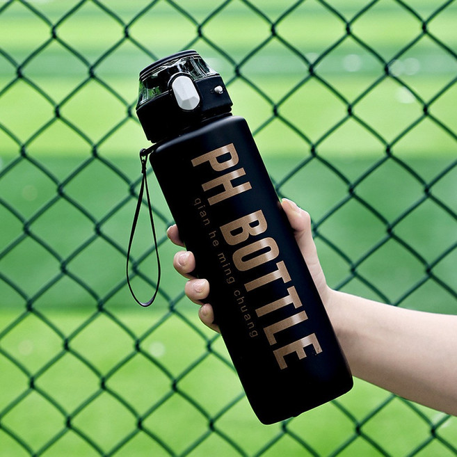 PH BOTTLE 便攜學生戶外健身水杯, 黑色, 1套, 1L