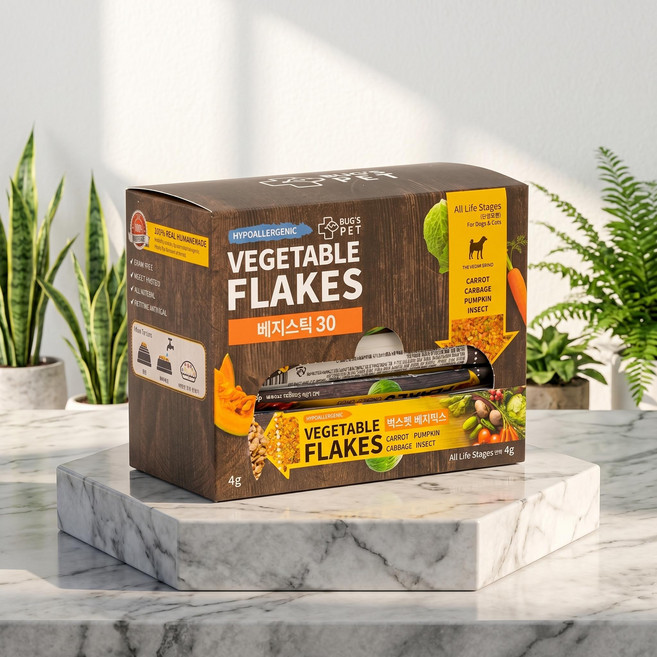 벅스펫 베지믹스 국내산 야채 후레이크 베지스틱 4gX30P+5P증정 140g 1개, 35개, 4g