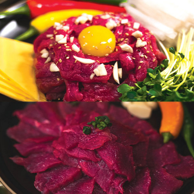 국내산 육회+육사시미 세트 반반구성 400g/600g + 간장소스 포함 [당일작업], 1세트, 400g