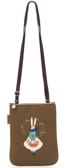 담스 토끼자수 핸드폰가방 미니 크로스백