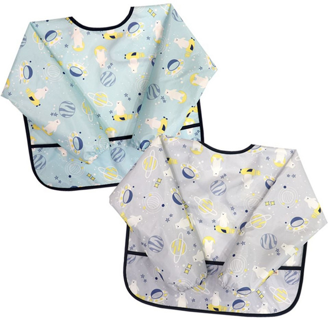 유아동 방수 미술 가운 긴팔 앞치마-백곰 tab+5368gU