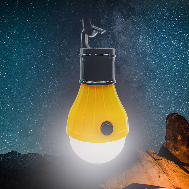 LED 미니 캠핑랜턴 걸이형 텐트조명, 1개, 옐로우