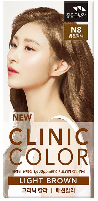 꽃을든남자 크리닉 칼라 염색약, N8 밝은갈색, 1개