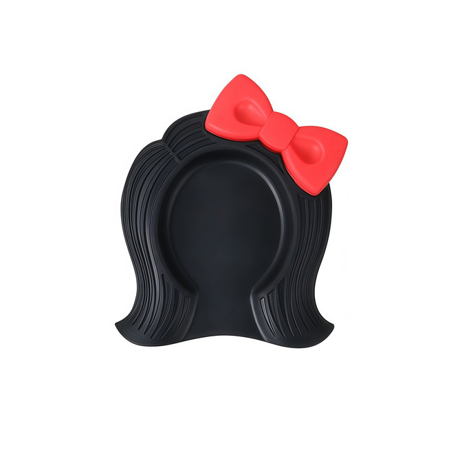 귀월미 실리콘 스푼 받침대 귀여운 리본 모양, 1개, 빨간색