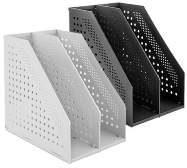 델리 2단 폴딩식 데스크 파일 꽂이, 그레이 (2단)