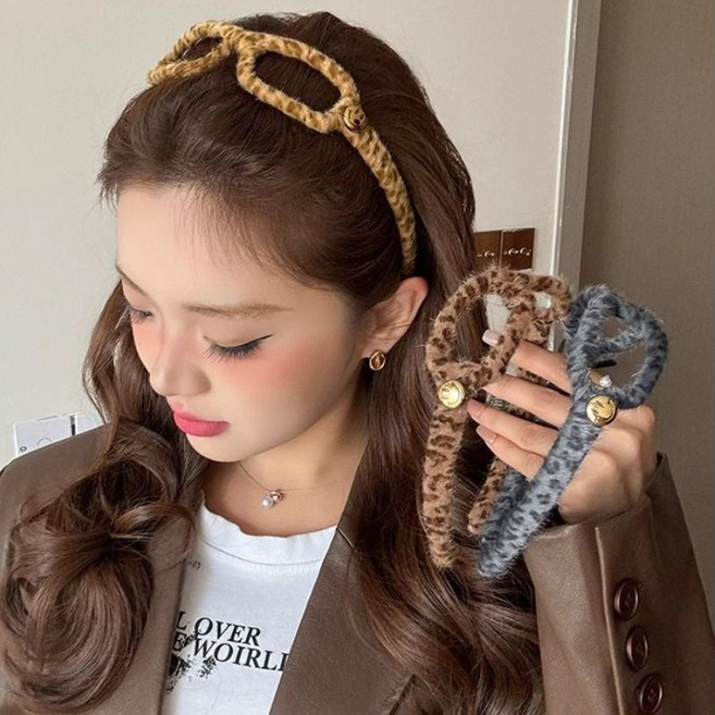 ZMBIRD 3종세트 부드러운 호피무늬 안경 헤어밴드 안아픈머리띠 H1119