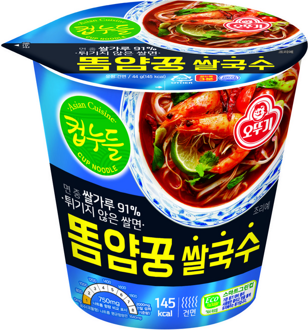 이국적인맛 컵누들 똠얌꿍 쌀국수 소컵 3개+3개 가벼운 한끼 저칼로리 잔치 김치 얼큰 쌀국수 오뚜기, 44g, 6개