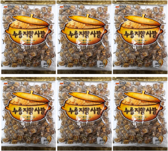 동아제과 누룽지향 사탕, 800g, 6개