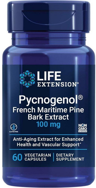 라이프익스텐션 피크노제놀 100mg 프랑스해송껍질 추출물 Pycnogenol 60 베지캡슐, 1개