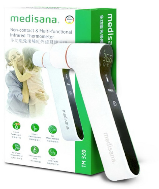 【粿女兒商行】 medisana多功能紅外線耳額溫槍 免接觸紅外線耳額溫槍 TM 300/TM320, 1個, 多功能免接觸紅外線耳額溫槍 TM320