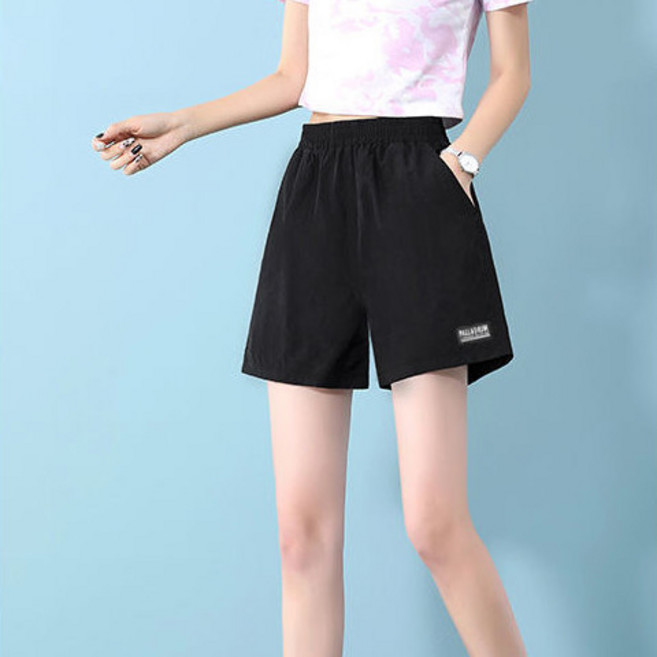 PALLADIUM 涼感冰絲速乾運動短褲女夏 寬鬆顯瘦高腰休閒闊腿熱褲