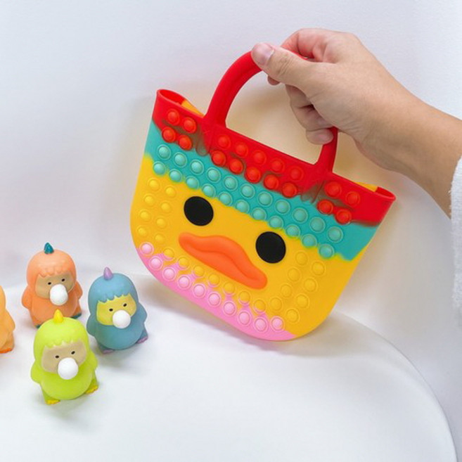 미니 오리 가방 푸쉬팝 오리 파우치 푸쉬팝 오리 바구니 푸쉬팝 오리팝잇, 1개