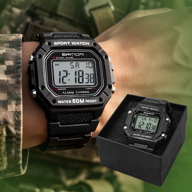일상포인트 강력튼튼 디지털 군인 손목 방수 시계