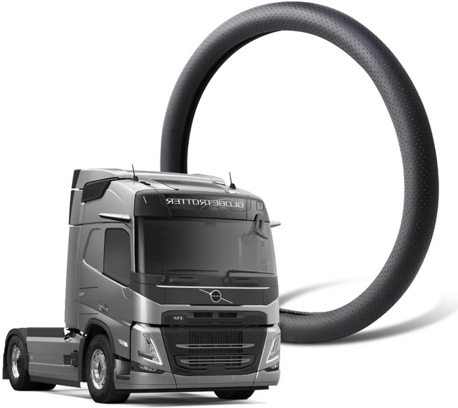 딜온 숨쉬는 논슬립 전차종 대형핸들커버 볼보트럭 FM 전용, 블랙450MM