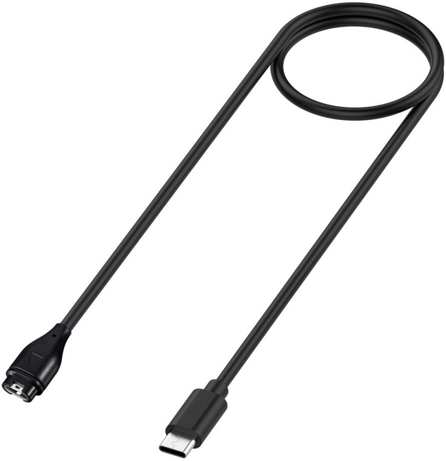 GARMIN手錶充電線 圓盤設計 USB Type-C接口, 黑, 1個, Garmin Type-C充電線