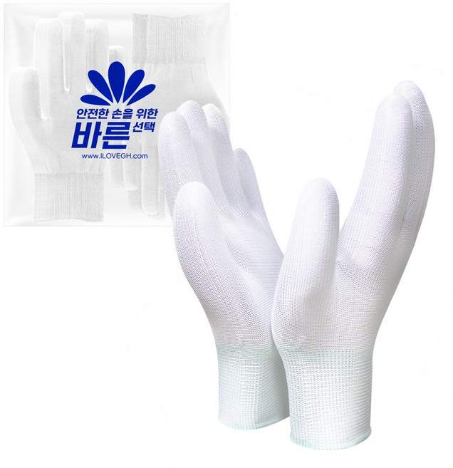 장갑이네 바른 PU 얇은 폴리 속장갑 10켤레, 백색S 10켤레, 1개