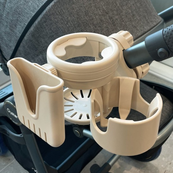 루넬 3in1 유모차 확장형 컵홀더 핸드폰 젖병 거치대 유모차홀더 악세사리 360도회전, 1개