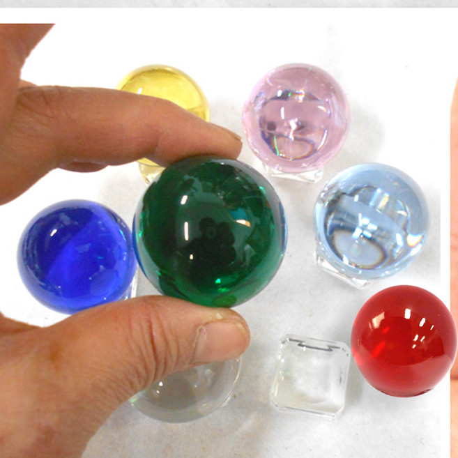 기모아 유리구슬 크리스탈구슬 4cm 크리스탈소품 수정구슬, 분홍