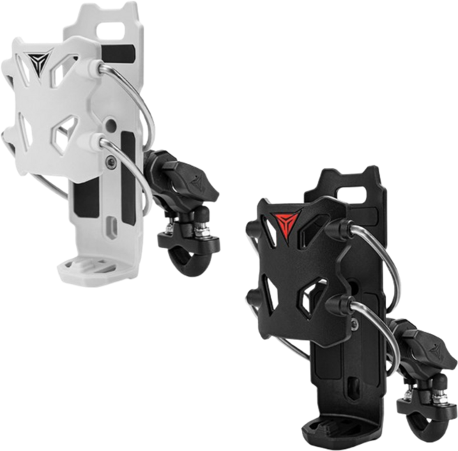 모토울프 오토바이 컵홀더 자동조절 바이크 음료거치대 텀블러케이지, 파이프 타입 세트, 그레이