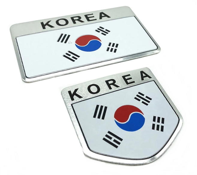 락모터스 태극기 3D 엠블럼 메탈 스티커 배지 방패 국가대표 KOREA 대한민국 자동차 오토바이, 1개