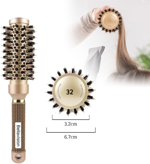 벨라비전 볼륨 대왕 왕 롤빗 고급 세라믹 알루미늄 브러쉬, 1개, 32호