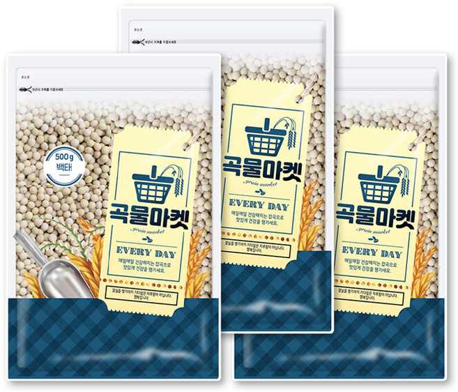 [더프레시] 곡물마켓 국내산 백태 500g x 3, 3개