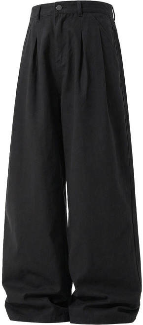 【復古垂感】男休閒褲 直筒褲 闊腿褲 工裝褲 水洗棉褲 純棉寬鬆長褲 簡約基礎款 春夏百搭 美式復古風