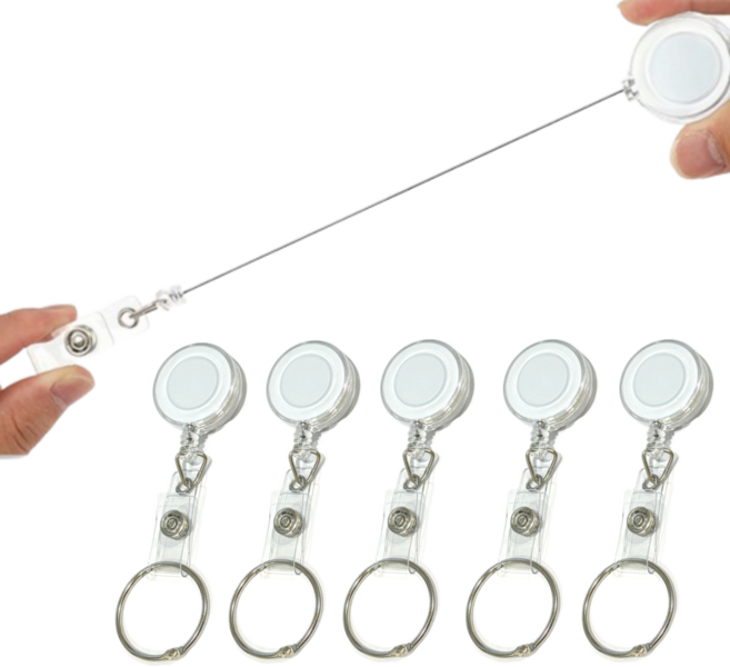 저스트겟 심플 반투명 릴 홀더 O링 간호사 사원증, 5개