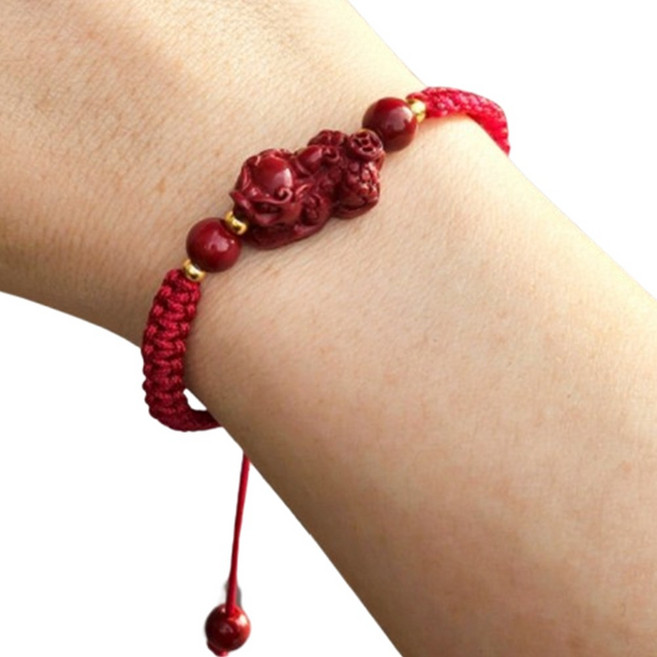 실 매듭 팔찌 가벼운 경면주사 비휴 우정 아이템