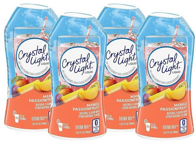 크리스탈라이트 온더고 피치망고 파우더 10포 8팩, 1.62액량 온스(4개입), 1.62액량 온스(4개입)