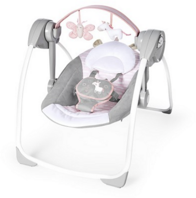 인제뉴어티 브라이트스타트 컴포트스윙 유니콘 바운서, GRAY+PINK 혼합