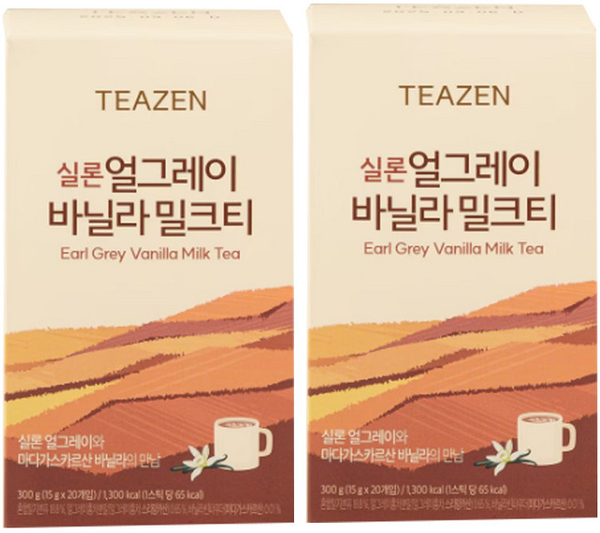 티젠 실론 얼그레이 바닐라 밀크티 분말, 15g, 20개입, 2개