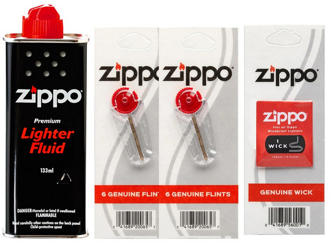 지포 지포라이터 정품 소모품 세트 (지포오일133ml+부싯돌2+심지)