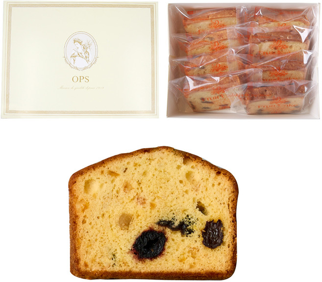 [옵스] 후르츠케익 (8EA) 고급 디저트 간식 수제 과일 파운드케익 선물세트, 1개, 240g