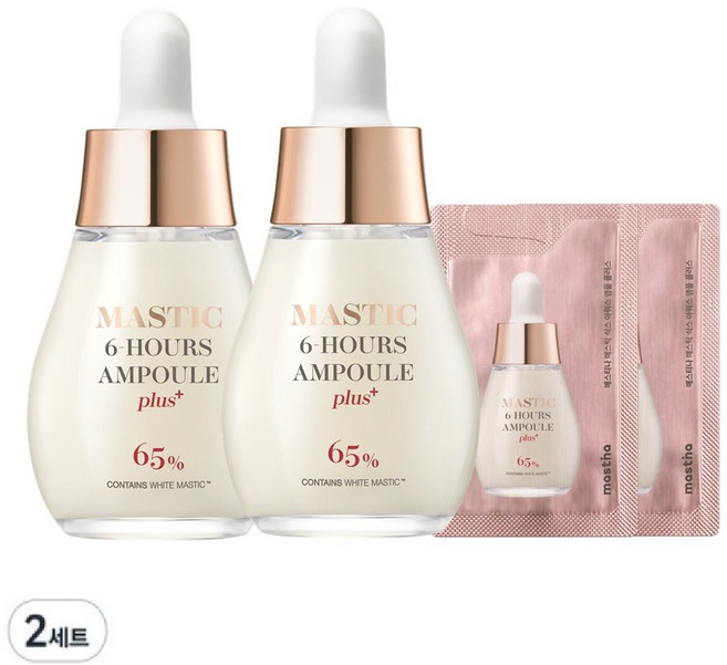 [공식판매처] 매스티나 화이트매스틱 식스아워스 앰플 플러스 세트 (앰플 20ml x 2p+샤셰 1ml x 2p), 2세트