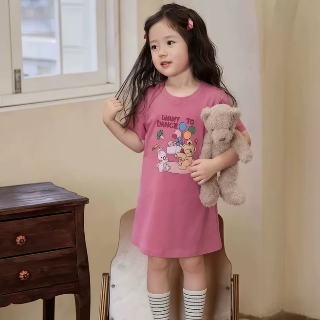 [폐업정리중]뽀뽀뽀 아동복 여아 프렌즈 원피스 유아 아가 키즈 아동 여름 봄 가을 옷 등원룩 등원복 일자핏 자매룩