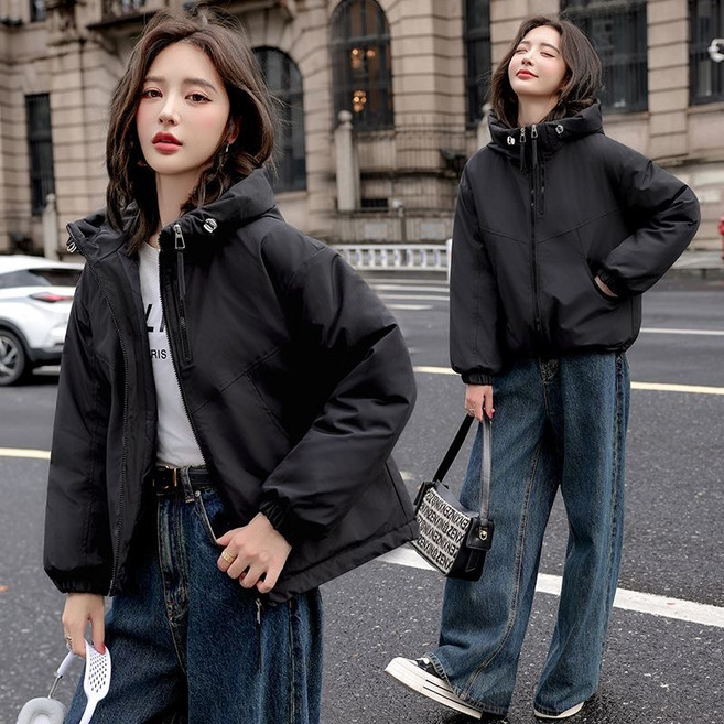 쩐쿠 여성 캐주얼 집업 후드 패딩 자켓 K0291