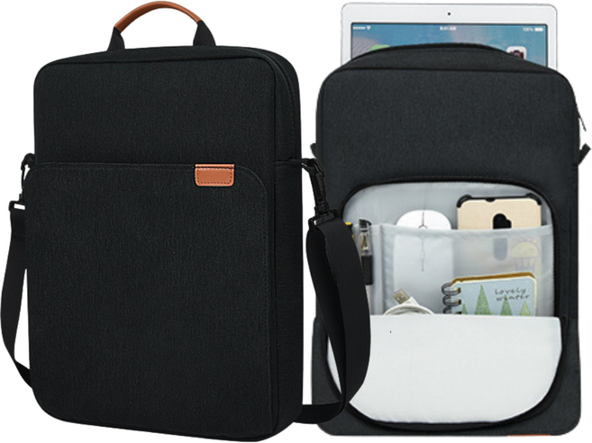바이빈이 태블릿가방 패드 크로스 백, 1개, 블랙