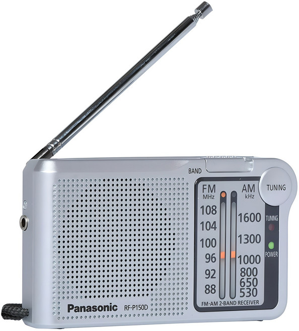파나소닉 AM FM 건전지식 휴대용 라디오, RF-P150D, 혼합 색상