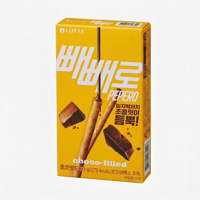 롯데 누드초코 (초코필드) 빼빼로 53g 빼빼로데이, 1개
