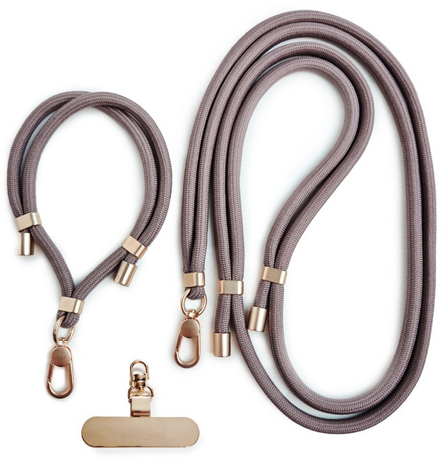 루센티 핸드폰고리줄 휴대폰스트랩 핸드폰줄 도난방지스트랩, 1세트, 브라운