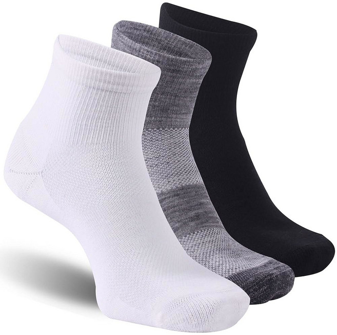 남성 여성용 90% 메리노 울 양말 운동용 러닝 하이킹 사이클링용 부드럽고 얇은 발목 양말 3켤레