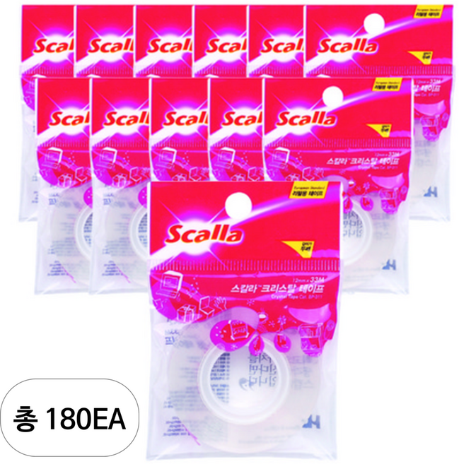 스칼라 크리스탈 테이프 리필 12mm x 33m, C1233R, 180개