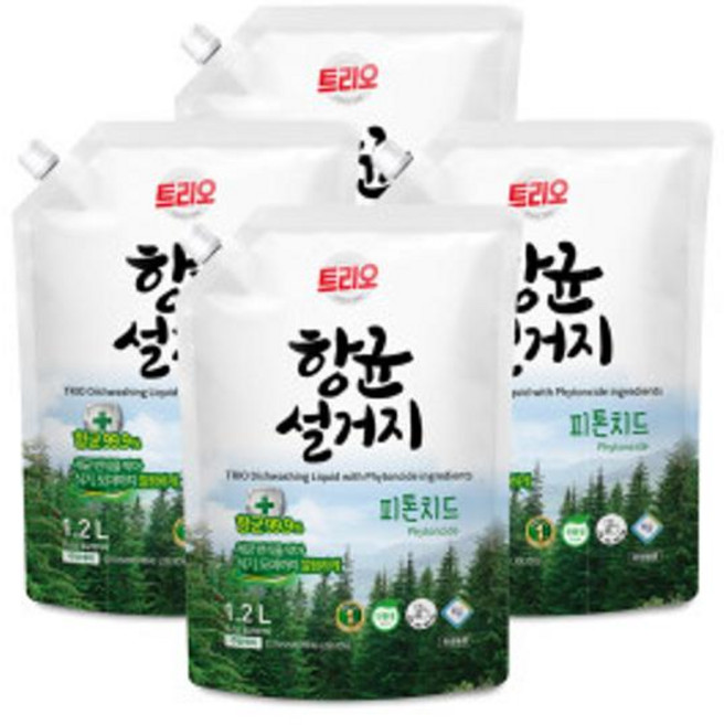 애경 트리오 항균설거지 주방세제 1.2L 4개