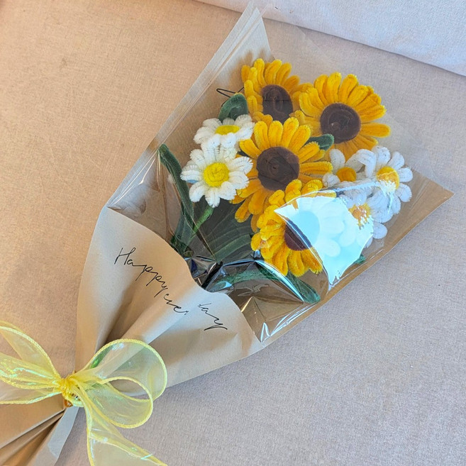 [자체동영상 제공] 헬로우하비 모루 꽃다발 만들기 DIY키트 세트, 3. 해바라기, 1세트