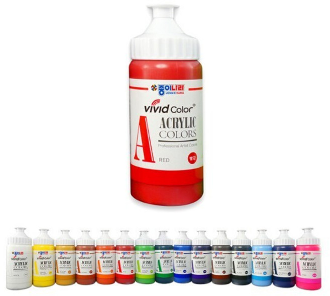 종이나라 대용량 비비드 아크릴 물감 220ml 15색 낱개 칼라뱅크, 프러시안블루 (144630)